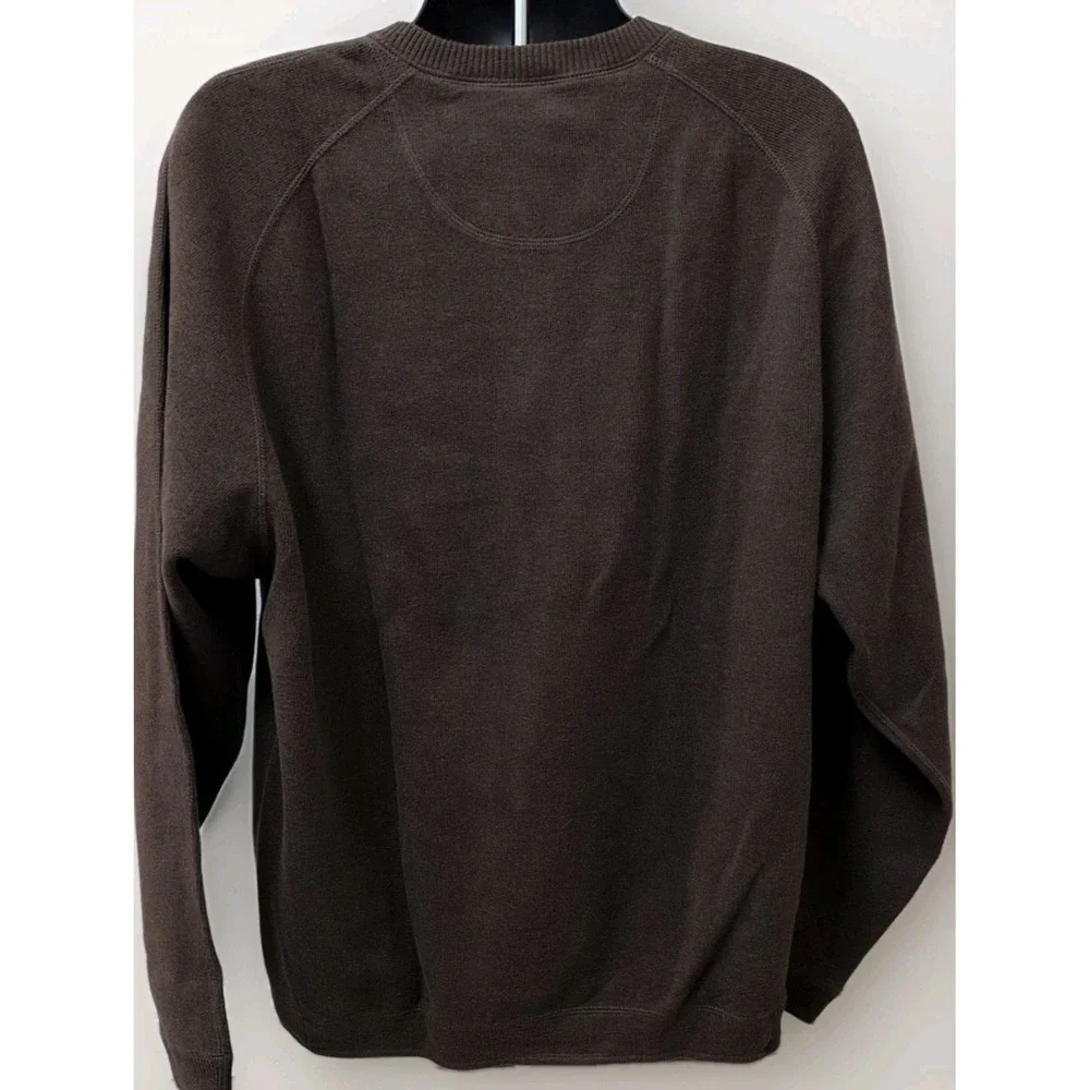 Tommy Bahama On The‎ Flip Side Sweater 100% Cotton Brown Size Large NWT